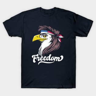 Bald Eagle with Mullet // Funny America Freedom 4th of July T-Shirt